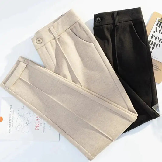 Woolen High Waist Pants